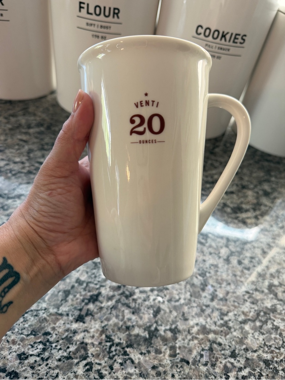 Starbucks Venti 20 Ounces Cream Ceramic Mug